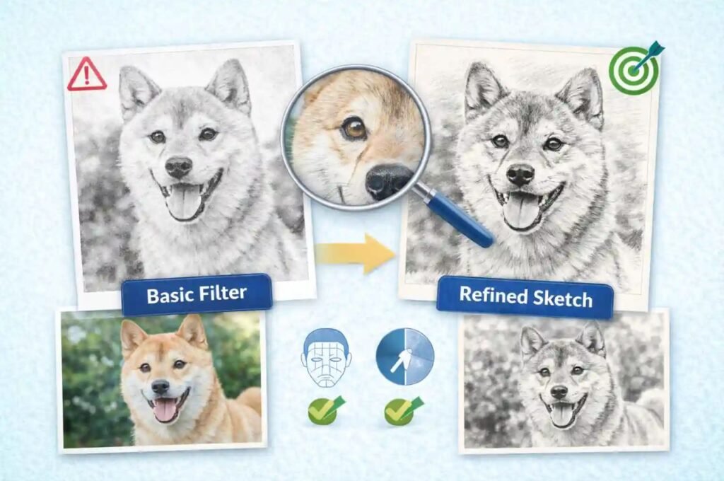 colorify ai pet photo to sketch