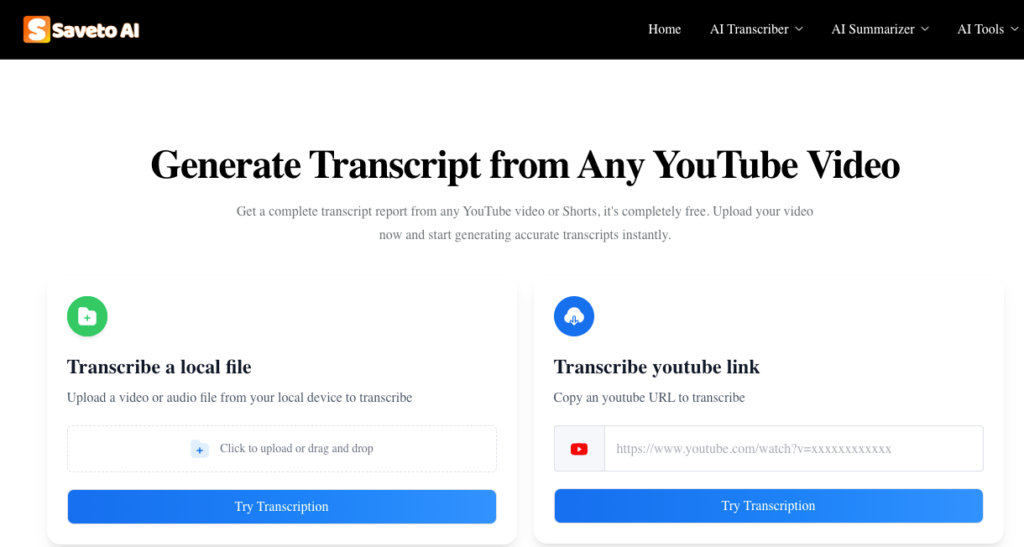 YouTube Transcript Generator